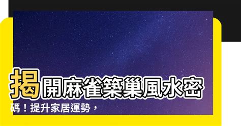 麻雀風水|【麻雀 風水】麻雀 風水: 打破迷思，提升家中氣場，帶來驚喜與好。